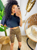 Maglia a top crop nera con elastico