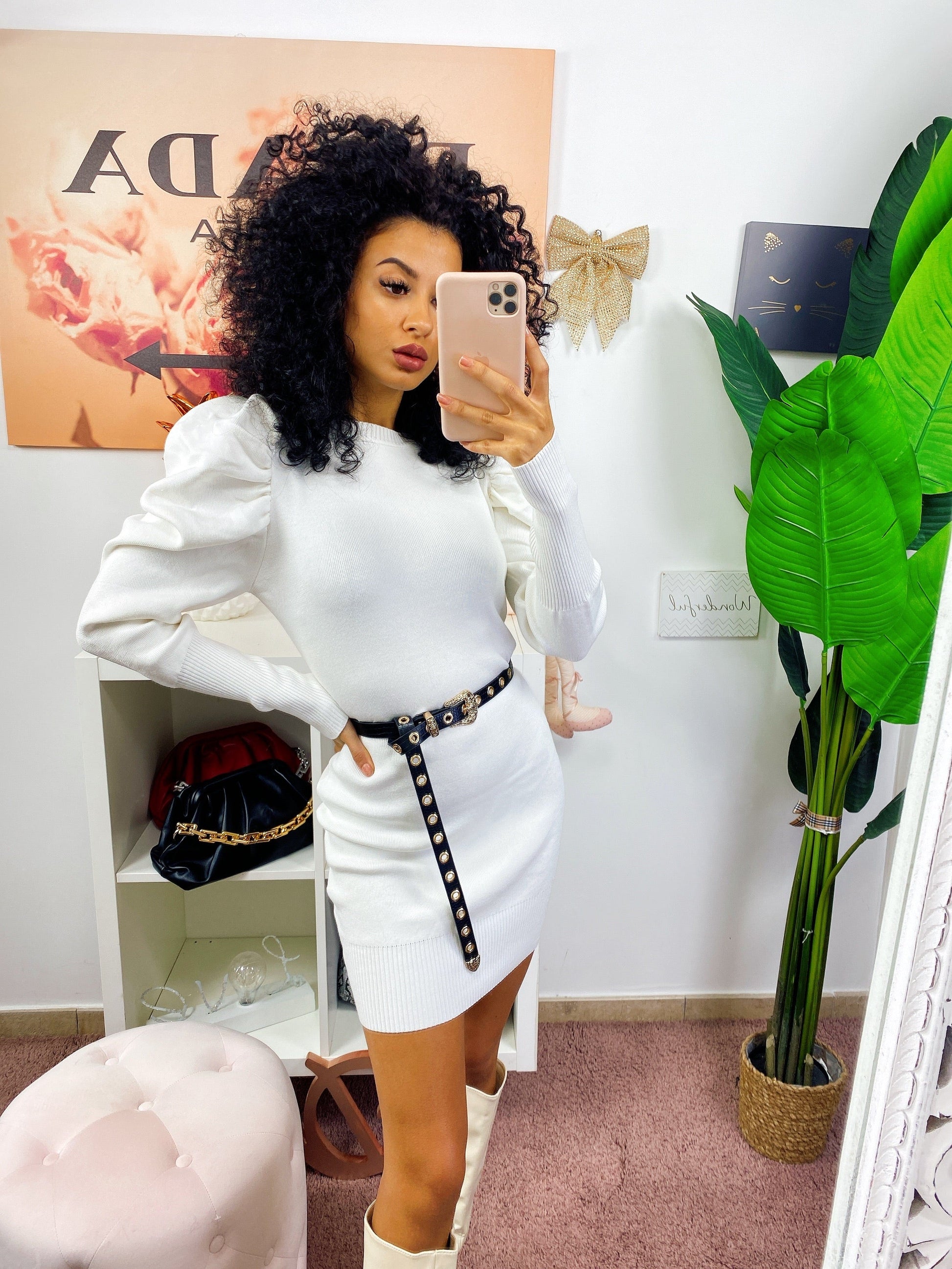 Abito in maglia Bianco