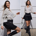 Camicia bianco nera  con strass