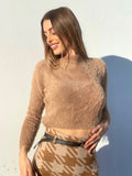 Maglioncino morbidissimo a collo alto camel