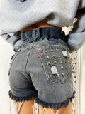 Short Levi’s Vintage con Borchie bagno grigio scuro