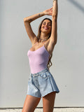 Short in jeans a farfalla