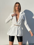 Blazer bianco con cintura