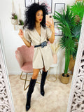 Tutina beige con borsetta