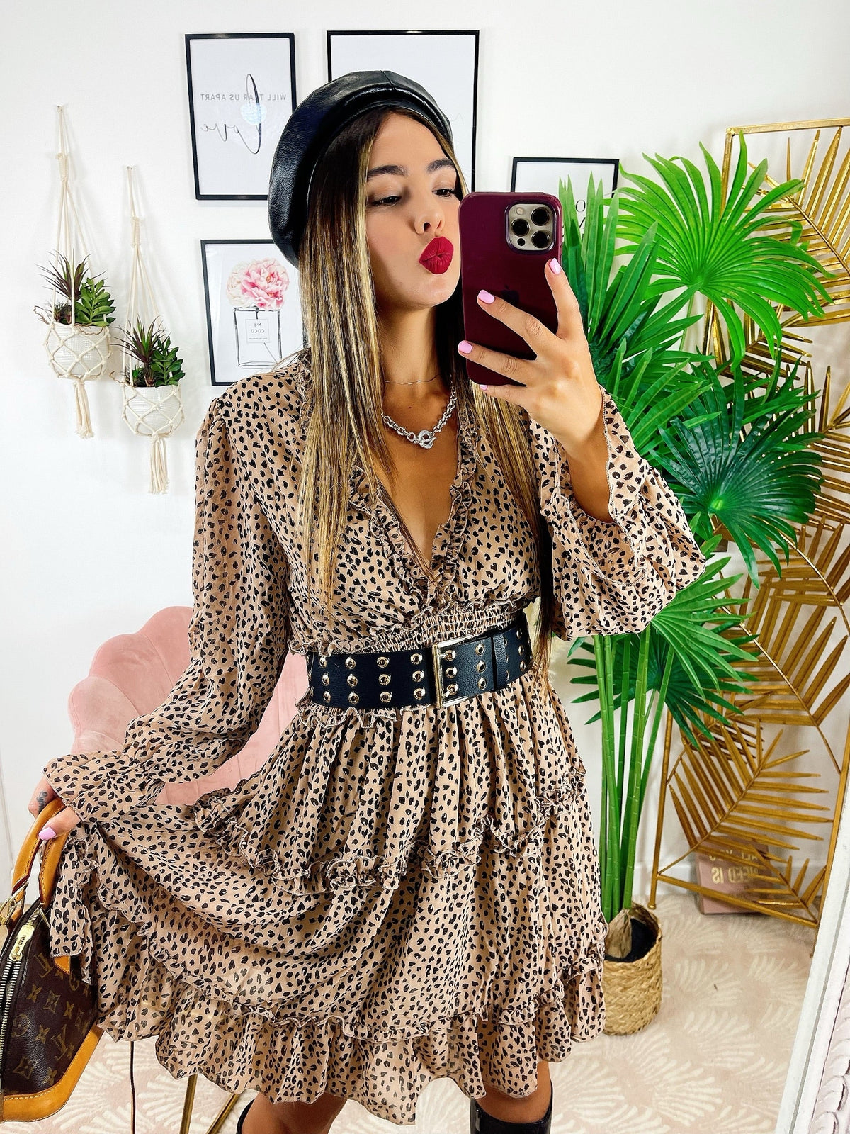 Abito maculato base beige