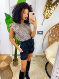 Maglia con spalline bombate Maculata trama piccola