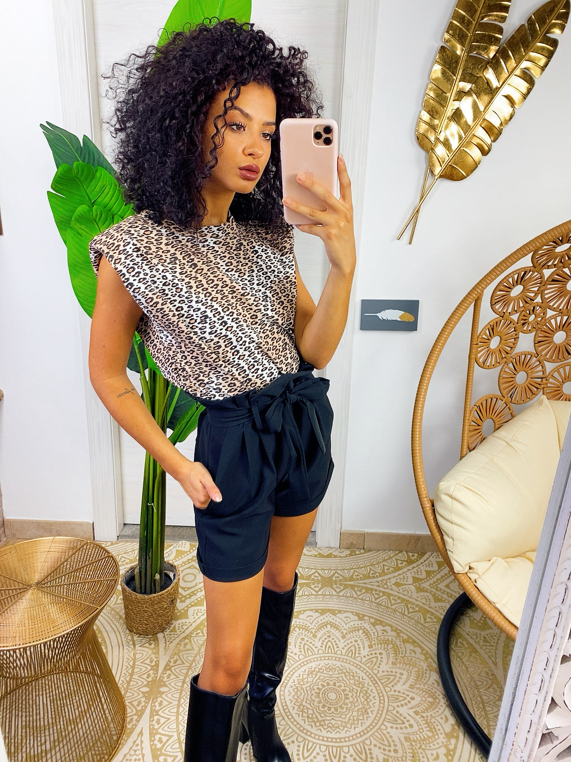 Maglia con spalline bombate Maculata trama piccola