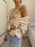 Top più camicia beige