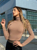 Maglioncino Camel con bottoni