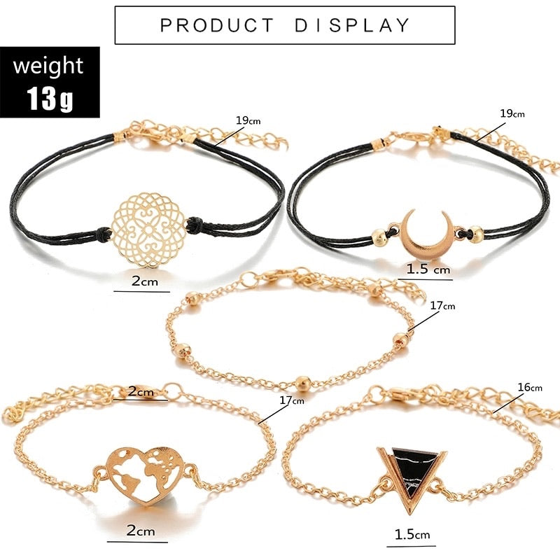 Bracciale con cuore e luna