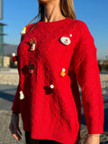 Maxi maglione con pupazzetti