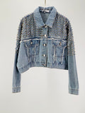 Giacca di jeans con borchie