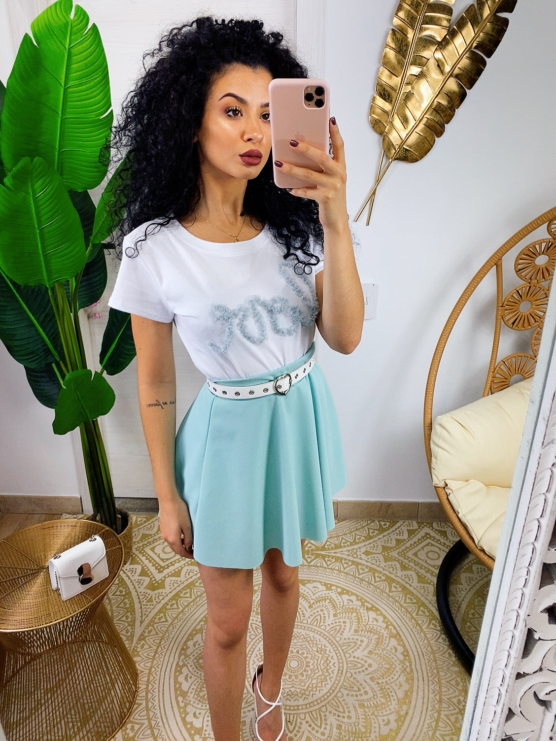 T-shirt Love verdeacqua