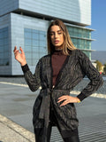 Cardigan in lurex zebrato nero