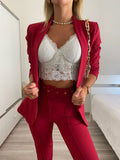 Completo giacca e pantalone ciliegia
