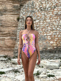 Body intero con incroci lilla