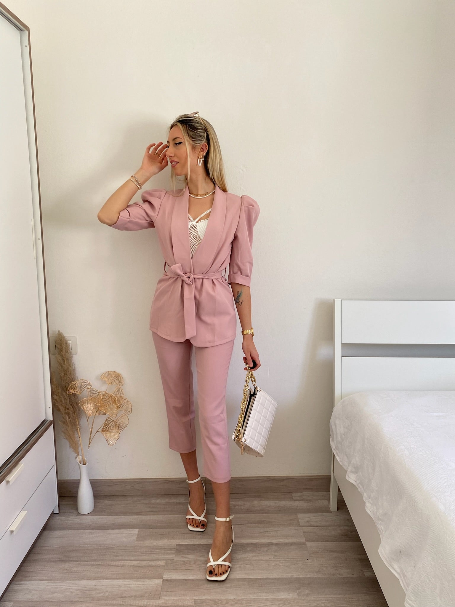 Completo giacca e pantalone cipria
