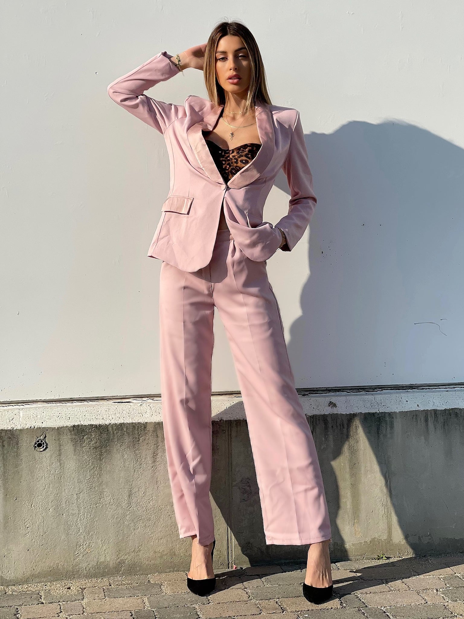 Completo giacca e pantalone cipria