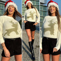 Maglione con renna bianco