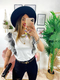 T-Shirt con voilant zebrata