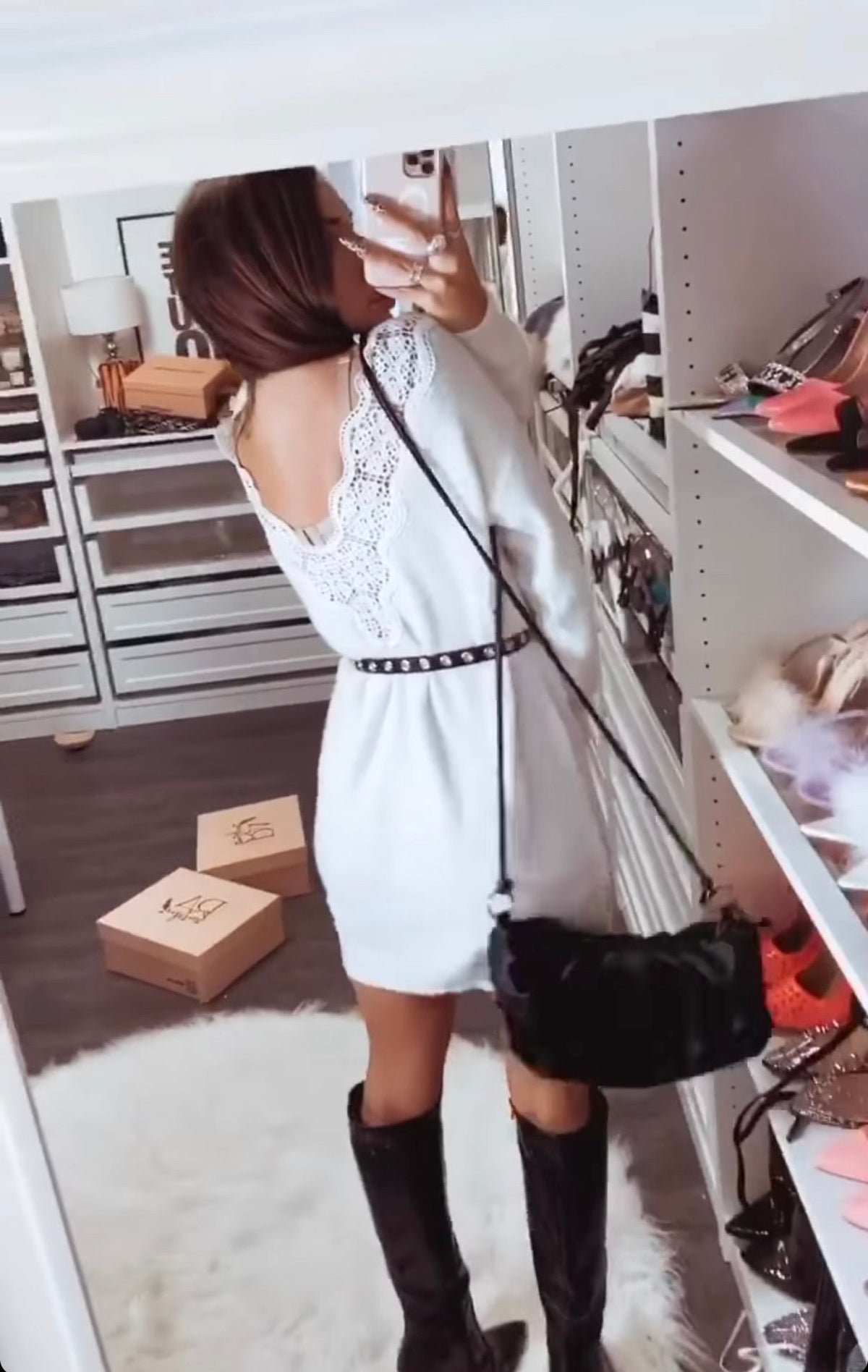 Abito in maglia Reversible bianco