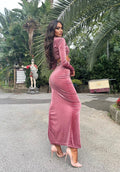 Completo top e gonna rosa