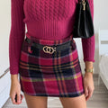 Gonna in tweed Fuxia nero