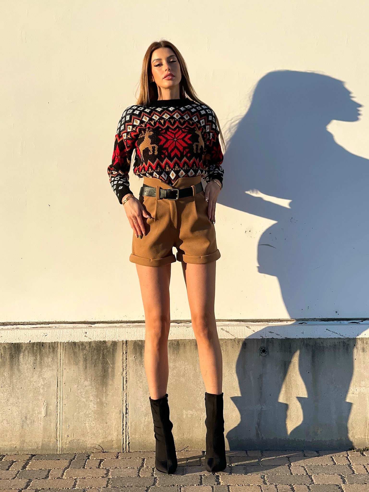 Maglioncino nero con renna