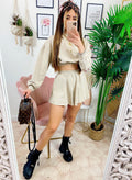 Completo Short e felpa Beige