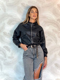 Giubbino in eco pelle nero