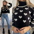 Maglione nero con cuori
