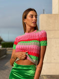 Maglia rosa e verde con cuori