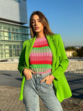 Blazer verde fluo con cintura