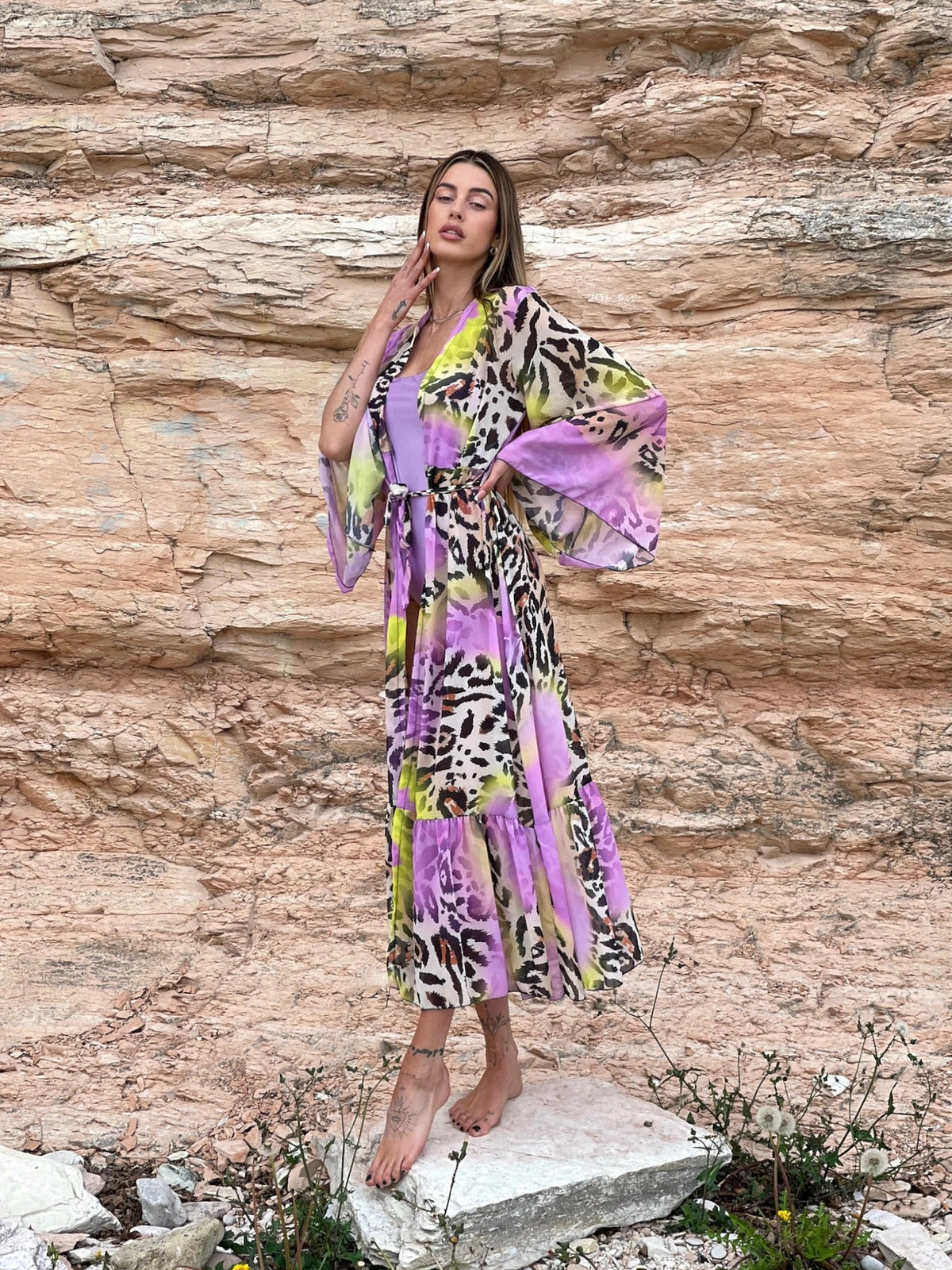 Kimono animalier lilla