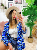 Giacca con Cuori base blu