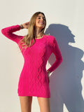 Abito a trecce schiena aperta Fuxia