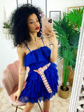 Abito in tulle a balze Venere blu