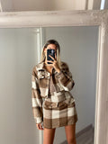 Completo giacca e gonna tweed nude