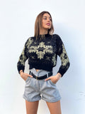 Short grigio in panno con cintura