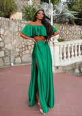 Completo top e gonna verde