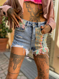 Short colorato con paillettes