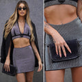 Mini bag nera catena argento