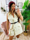 Tutina  a Blazer con borsetta Beige