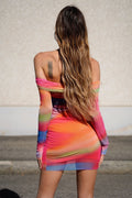 Abito multicolor con scollo