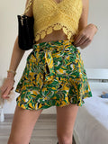 Gonna a fiori giallo verde