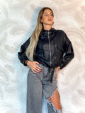 Giubbino in eco pelle nero