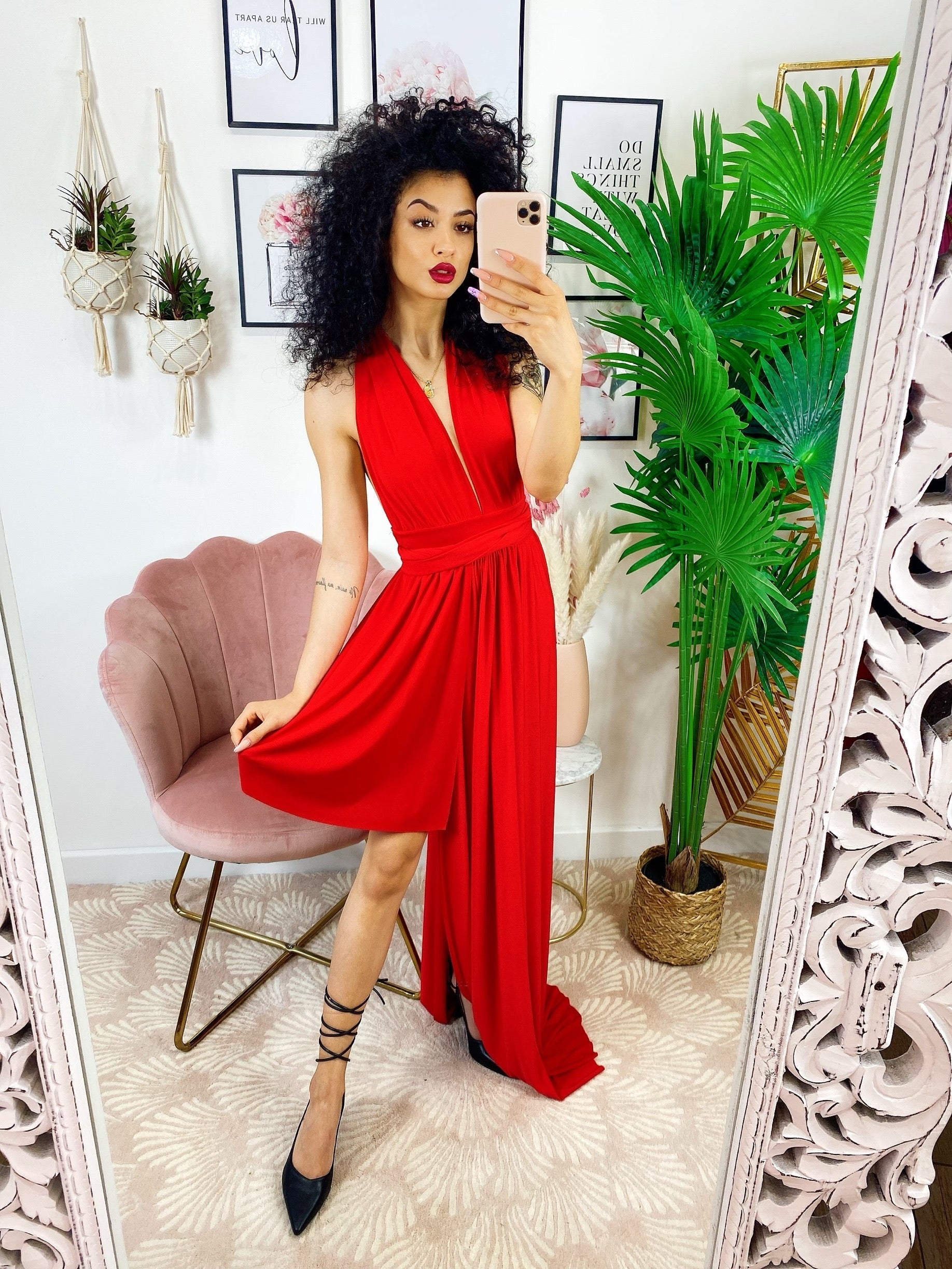 Dress Red carpet rosso gonna corta
