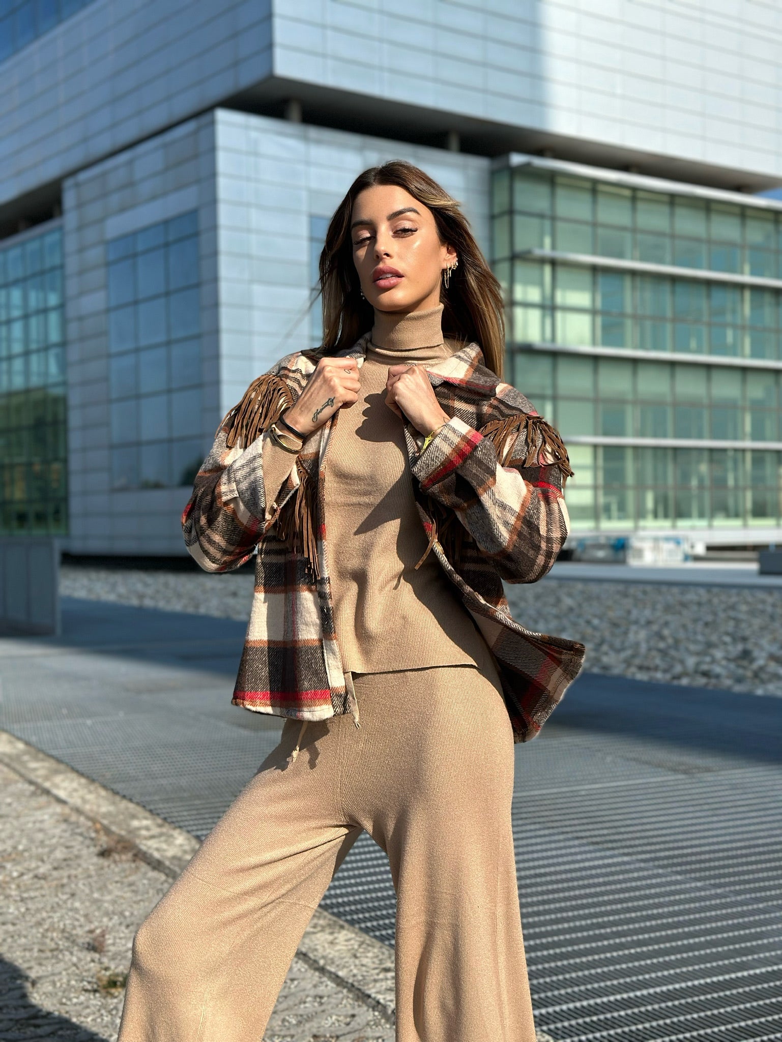 Giacca con frange nude