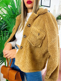 Cappotto corto Teddy camel