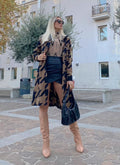 Giacca pied de poule Camel e nera